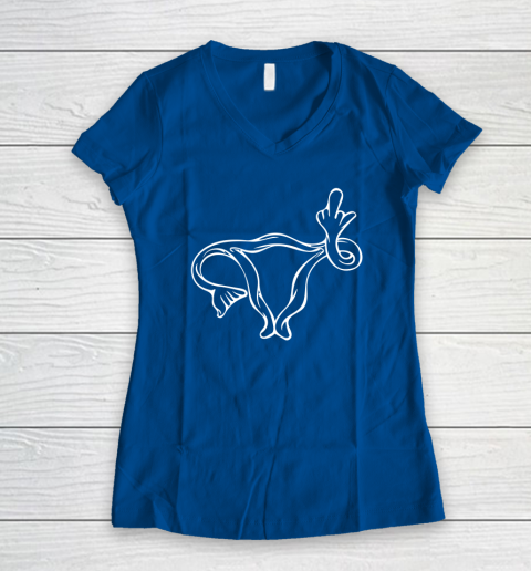 Middle Finger Uterus Women's V-Neck T-Shirt 5