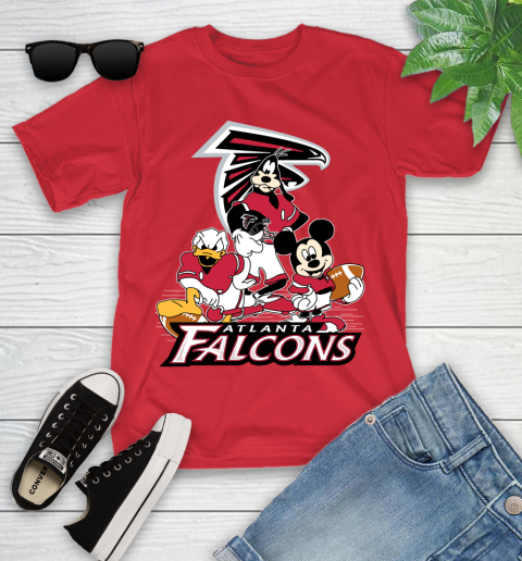 NFL Atlanta Falcons Mickey Mouse Donald Duck Goofy Football Shirt Youth T-Shirt 13