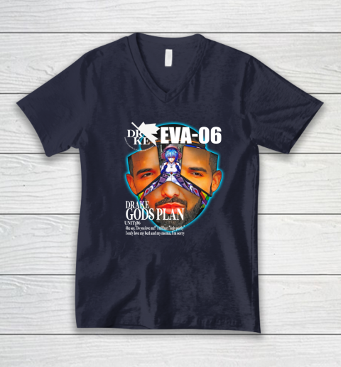 Drake Evangelion Shirt Drake Eva 06 Drake Gods Plan V-Neck T-Shirt 2