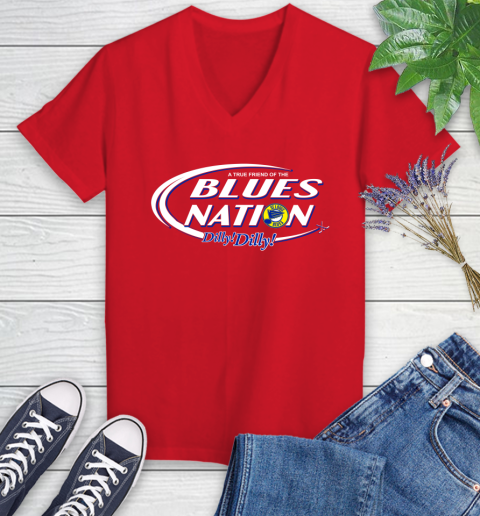 NHL A True Friend Of The St.Louis Blues Dilly Dilly Hockey Sports Women's V-Neck T-Shirt 11