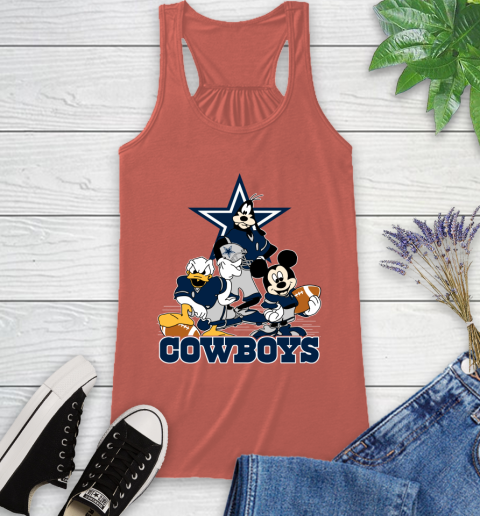 NFL Dallas Cowboys Mickey Mouse Donald Duck Goofy Football Shirt Racerback Tank 3