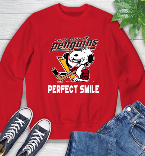 NHL Pittsburgh Penguins Snoopy Perfect Smile The Peanuts Movie Hockey T Shirt Sweatshirt 10