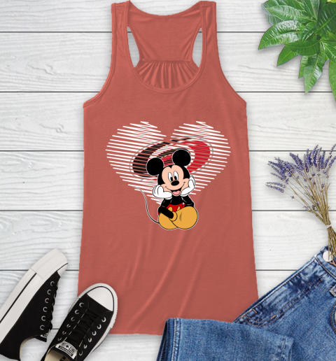 NHL Carolina Hurricanes The Heart Mickey Mouse Disney Hockey Racerback Tank 3