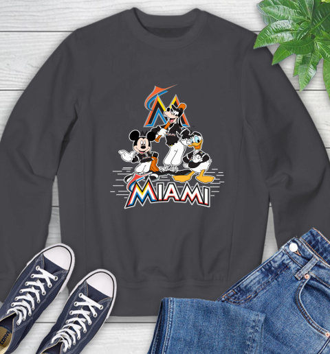 MLB Miami Marlins Mickey Mouse Donald Duck Goofy Baseball T Shirt Sweatshirt 6