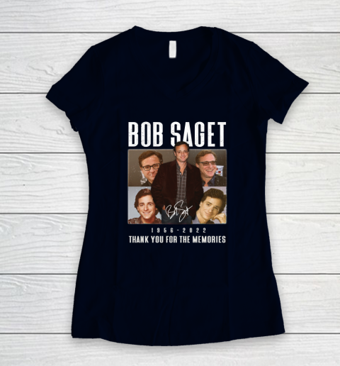 Bob Saget 1956  2022 Thank You For The Memories Women's V-Neck T-Shirt 2