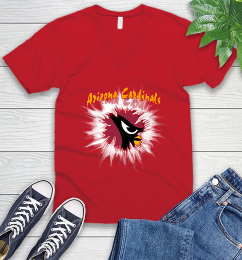 Arizona Cardinals NFL Football Adoring Fan Rip Sports V-Neck T-Shirt 6