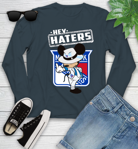 NHL Hey Haters Mickey Hockey Sports New York Rangers Youth Long Sleeve 9