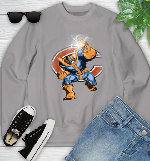 Chicago Bears NFL Football Thanos Avengers Infinity War Marvel Youth Sweatshirt 3