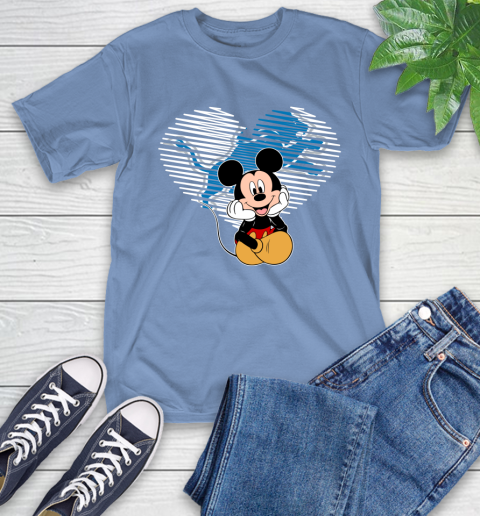 NFL Detroit Lions The Heart Mickey Mouse Disney Football T Shirt_000 T-Shirt 12