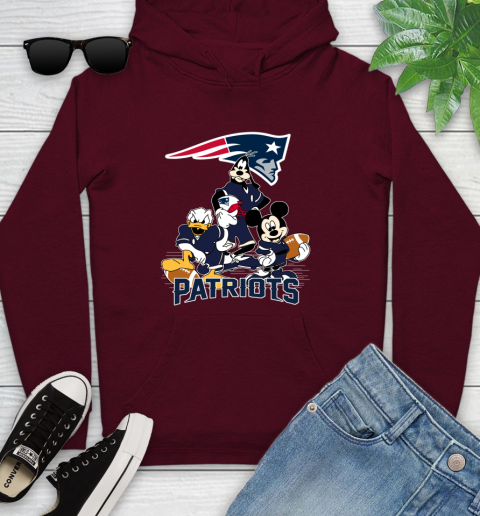 NFL New England Patriots Mickey Mouse Donald Duck Goofy Football Shirt Youth Hoodie 7