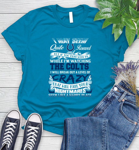 Indianapolis Colts NFL Football Don't Mess With Me While I'm Watching My Team Women's T-Shirt 10