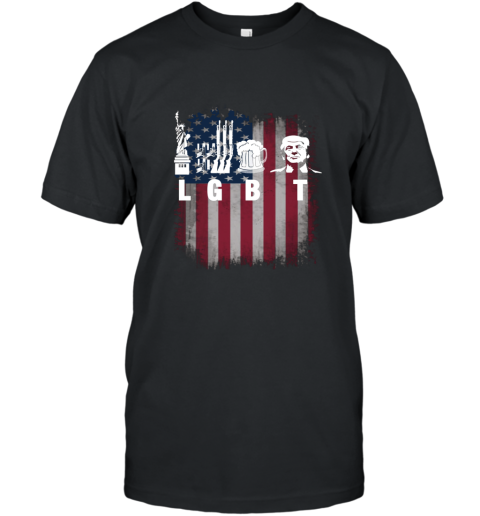 Funny lgbt trump shirt liberty guns beer T-Shirt