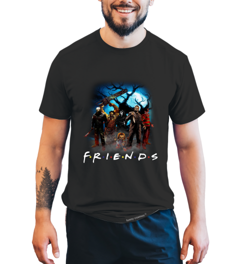 Horror Movie Characters T Shirt, Horror Character Friends Tshirt, Leatherface Freddy Krueger Chucky T Shirt, Halloween Gifts
