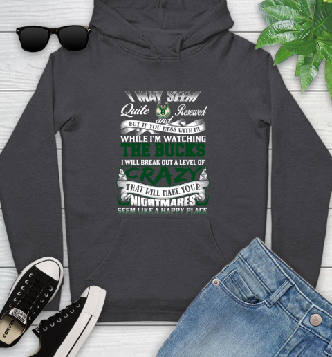 Milwaukee Bucks NBA Basketball Don't Mess With Me While I'm Watching My Team Youth Hoodie 8