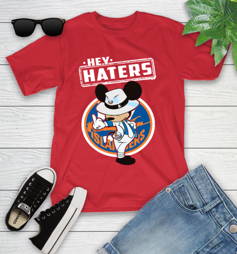 NHL Hey Haters Mickey Hockey Sports New York Islanders Youth T-Shirt 13