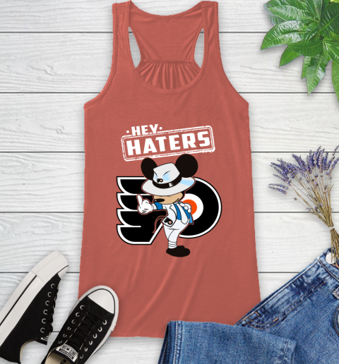 NHL Hey Haters Mickey Hockey Sports Philadelphia Flyers Racerback Tank 3