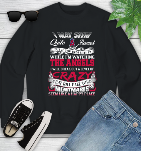 Los Angeles Angels MLB Baseball Don't Mess With Me While I'm Watching My Team Youth Sweatshirt