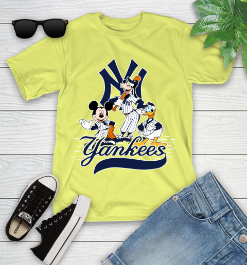 MLB New York Yankees Mickey Mouse Donald Duck Goofy Baseball T