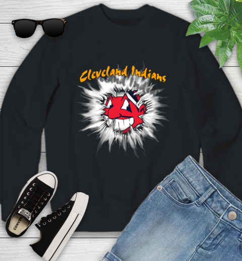 Cleveland Indians MLB Baseball Adoring Fan Rip Sports Youth Sweatshirt