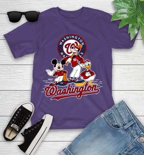 MLB Washington Nationals Mickey Mouse Donald Duck Goofy Baseball T Shirt Youth T-Shirt 3