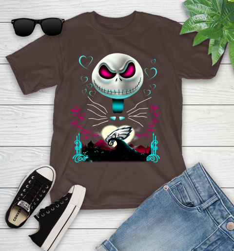 NFL Philadelphia Eagles Jack Skellington Sally The Nightmare Before Christmas Football Youth T-Shirt 7