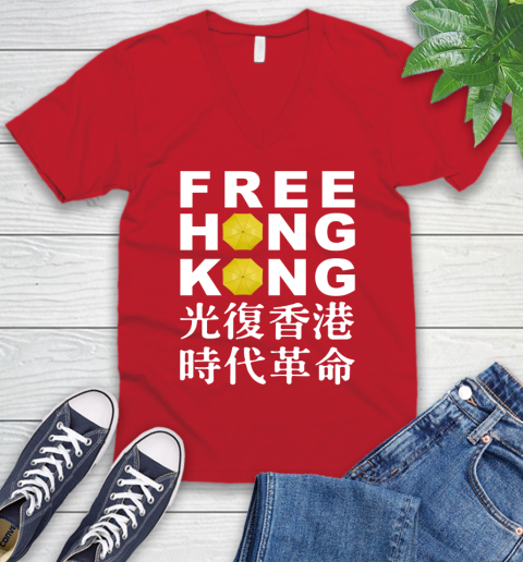 Free Hong Kong V-Neck T-Shirt 6