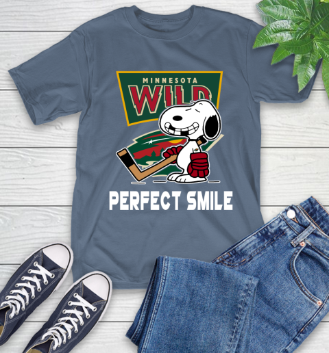 NHL Minnesota Wild Snoopy Perfect Smile The Peanuts Movie Hockey T Shirt T-Shirt 8