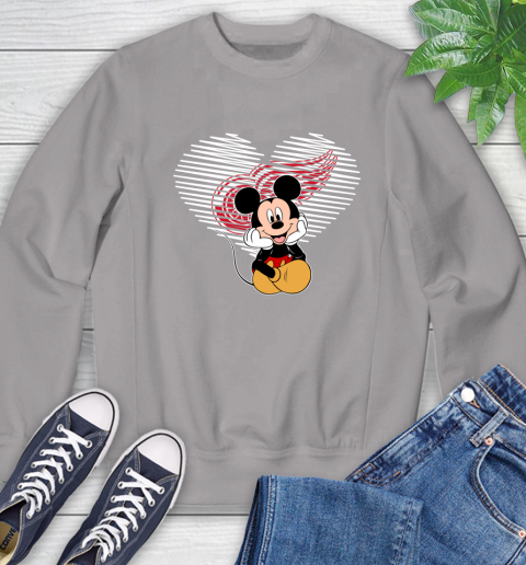 NHL Detroit Red Wings The Heart Mickey Mouse Disney Hockey Sweatshirt 5
