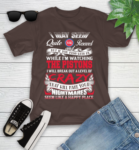 Detroit Pistons NBA Basketball Don't Mess With Me While I'm Watching My Team Youth T-Shirt 7