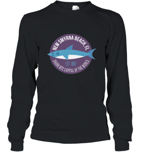 NSB New Smyrna Beach Florida Shark Bite T Shirt Long Sleeve