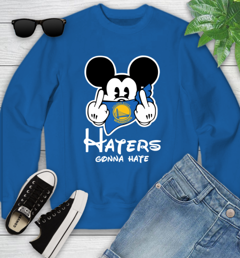 NBA Golden State Warriors Haters Gonna Hate Mickey Mouse Disney Basketball T Shirt Youth Sweatshirt 7