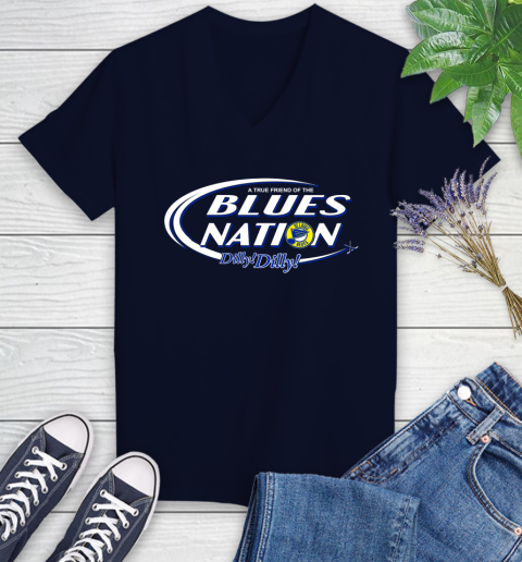 NHL A True Friend Of The St.Louis Blues Dilly Dilly Hockey Sports Women's V-Neck T-Shirt 2
