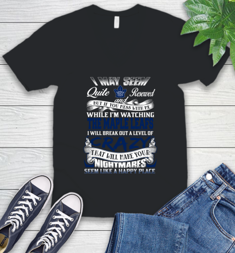 Toronto Maple Leafs NHL Hockey Don't Mess With Me While I'm Watching My Team V-Neck T-Shirt