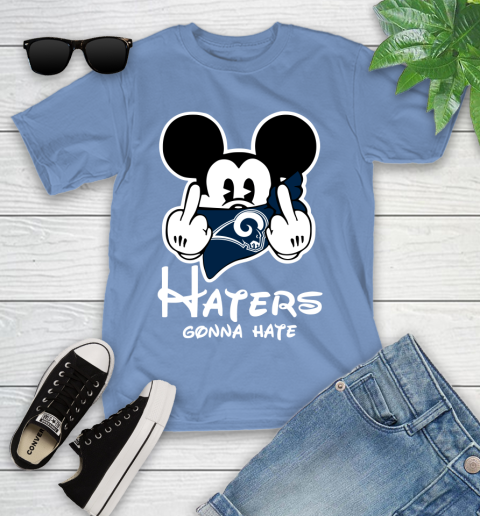 NFL Los Angeles Rams Haters Gonna Hate Mickey Mouse Disney Football T Shirt Youth T-Shirt 15