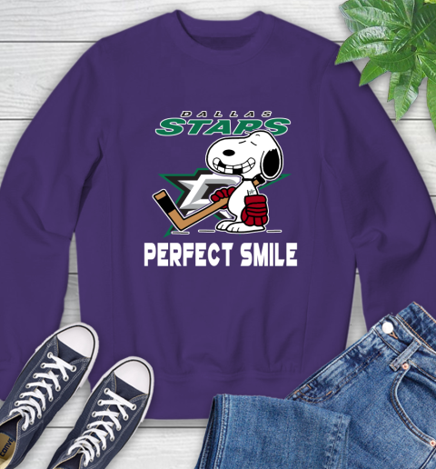NHL Dallas Stars Snoopy Perfect Smile The Peanuts Movie Hockey T Shirt Sweatshirt 4