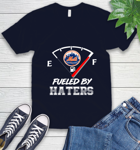 New York Mets MLB Baseball Fueled By Haters Sports V-Neck T-Shirt 2