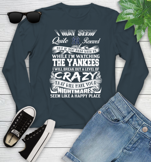 New York Yankees MLB Baseball Don't Mess With Me While I'm Watching My Team Youth Long Sleeve 9