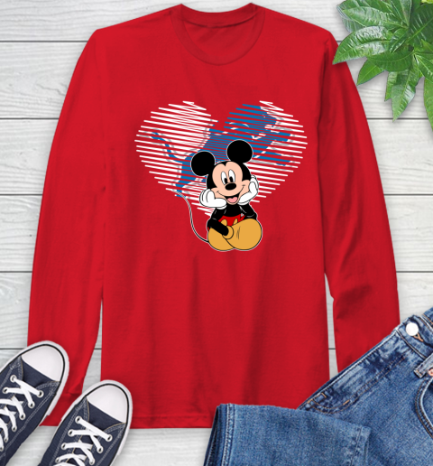 NFL Detroit Lions The Heart Mickey Mouse Disney Football T Shirt_000 Long Sleeve T-Shirt 11