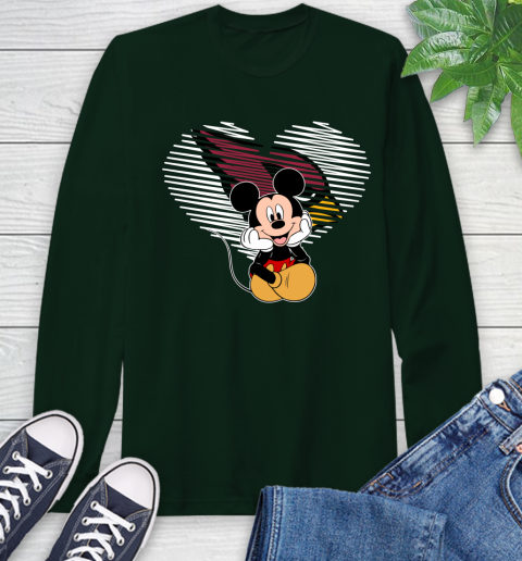 NFL Arizona Cardinals The Heart Mickey Mouse Disney Football T Shirt_000 Long Sleeve T-Shirt 7