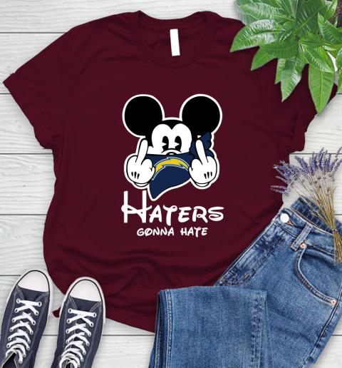 NFL Los Angeles Chargers Haters Gonna Hate Mickey Mouse Disney Football T Shirt Women's T-Shirt 7