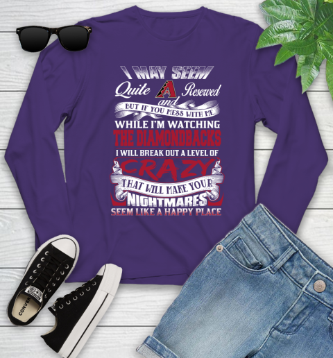 Arizona Diamondbacks MLB Baseball Don't Mess With Me While I'm Watching My Team Youth Long Sleeve 4
