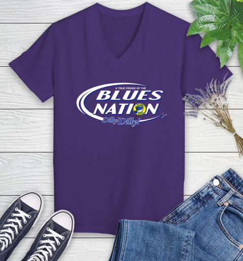 NHL A True Friend Of The St.Louis Blues Dilly Dilly Hockey Sports Women's V-Neck T-Shirt 3