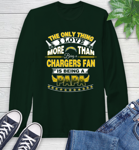 NFL The Only Thing I Love More Than Being A Los Angeles Chargers Fan Is Being A Papa Football Long Sleeve T-Shirt 7
