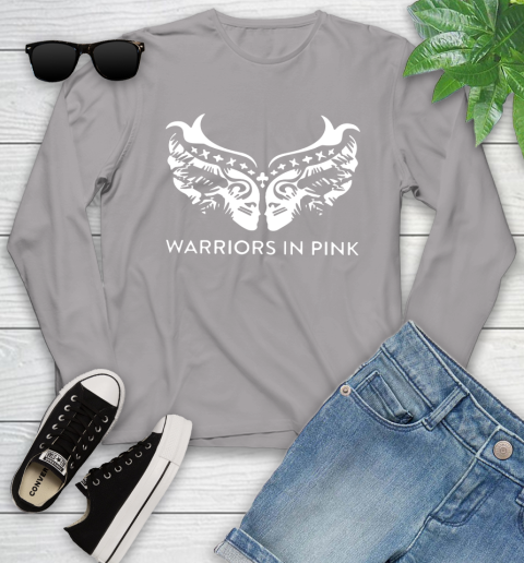 Ford cares warriors in pink shirt Youth Long Sleeve 5