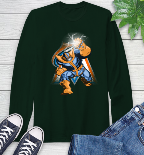 Miami Marlins MLB Baseball Thanos Avengers Infinity War Marvel Long Sleeve T-Shirt 7