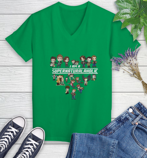 Iam_a_SupernaturalAHolic_Supernatural_A_Holic_Shirt Women's V-Neck T-Shirt 5