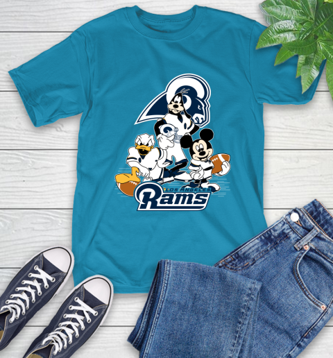 NFL Los Angeles Rams Mickey Mouse Donald Duck Goofy Football Shirt T-Shirt 9