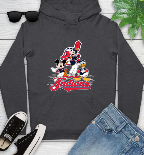 MLB Cleveland Indians Mickey Mouse Donald Duck Goofy Baseball T Shirt Youth Hoodie 8