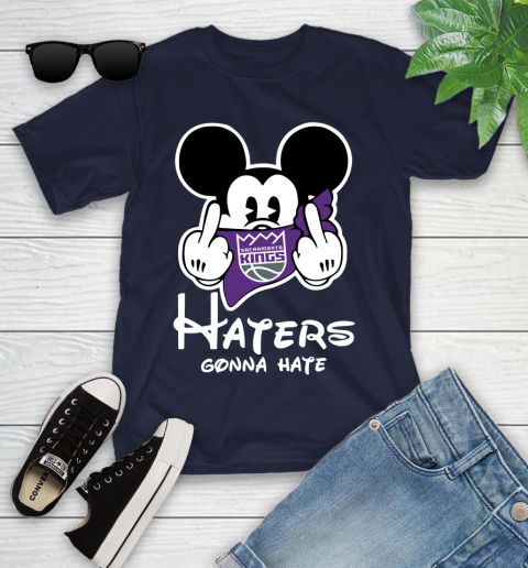 NBA Sacramento Kings Haters Gonna Hate Mickey Mouse Disney Basketball T Shirt Youth T-Shirt 2