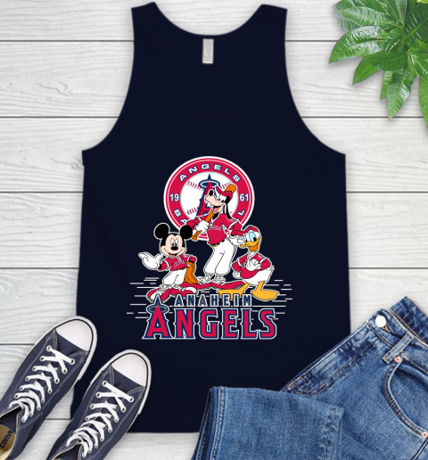 MLB Los Angeles Angels Mickey Mouse Donald Duck Goofy Baseball T Shirt Tank Top 2
